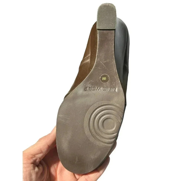 Nine West Women's Brown Leather Upper Mary Jane Platform Heels Size 8 - Picture 2 of 6